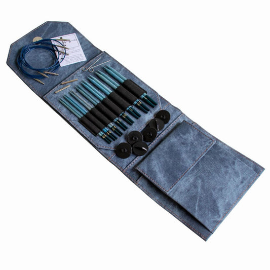 LYKKE 5 inch (12.7cm) Starter Indigo Interchangeable Circular Birchwood Knitting Needle