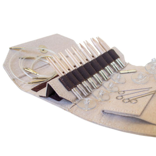 LYKKE 3.5 inch (8.89cm) Naturale Interchangeable Circular Bamboo Knitting Needle Set