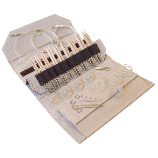 LYKKE 3.5 inch (8.89cm) Naturale Interchangeable Circular Bamboo Knitting Needle Set