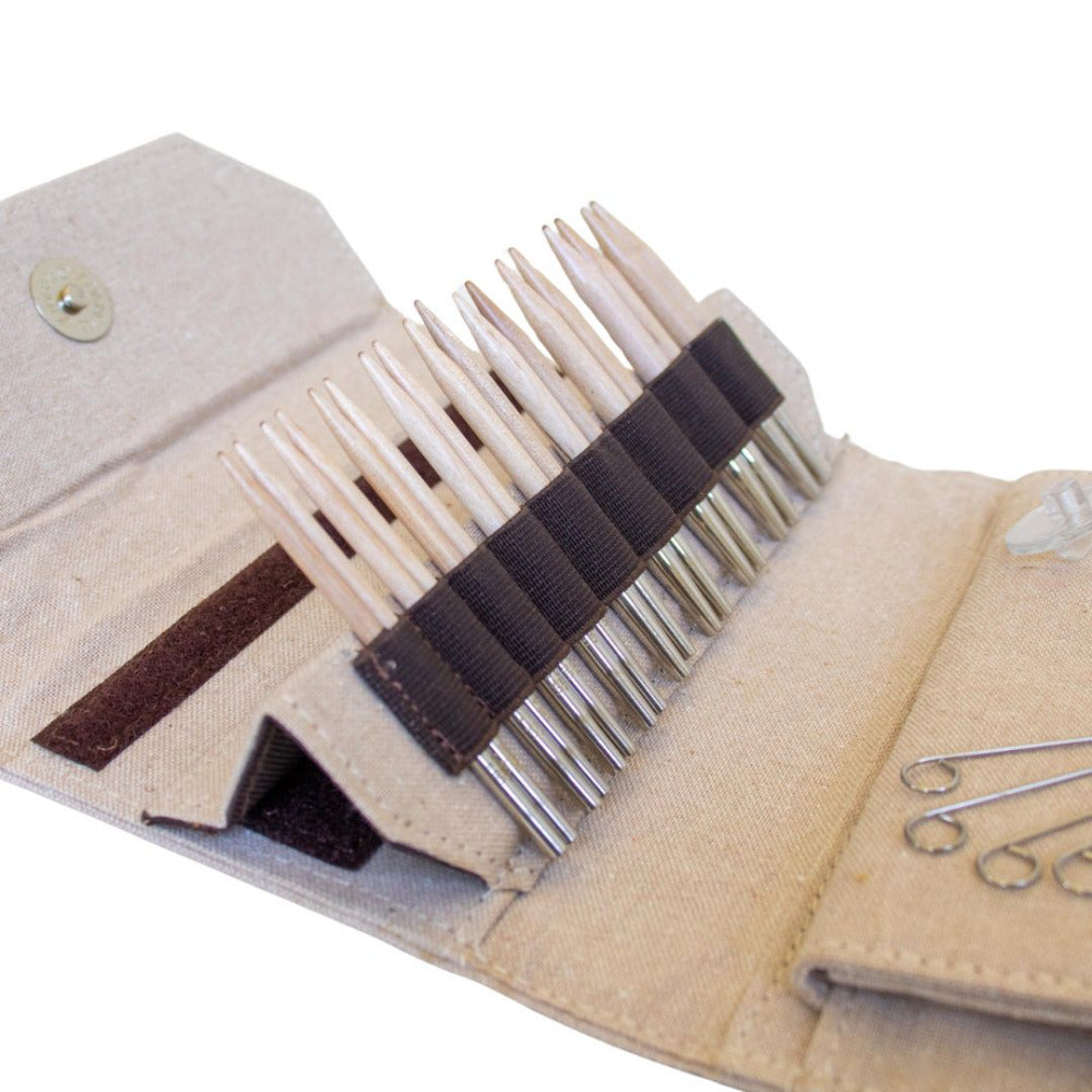 LYKKE 3.5 inch (8.89cm) Naturale Interchangeable Circular Bamboo Knitting Needle Set