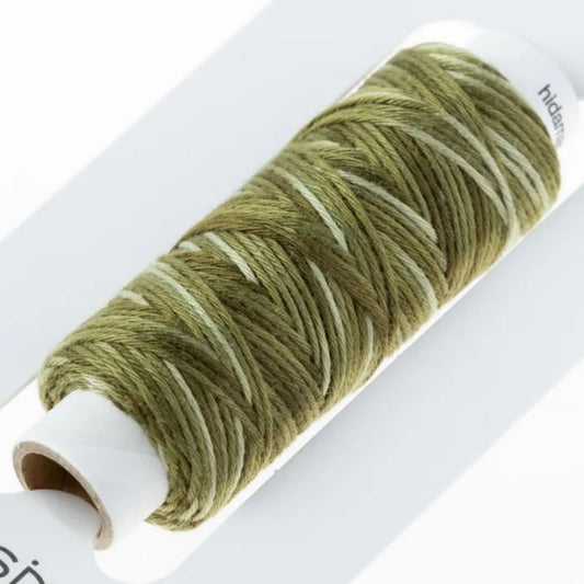 Cosmo "Hidamari" Sashiko Thread Colour 404 Green Multi