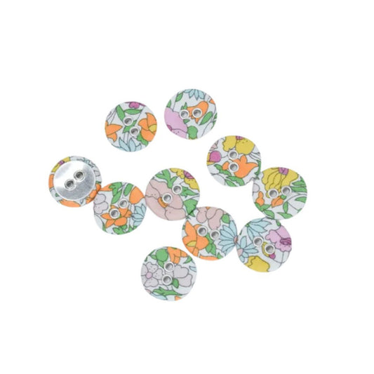 Liberty 16mm Two Hole Button - Poppy Forest, Set of 10