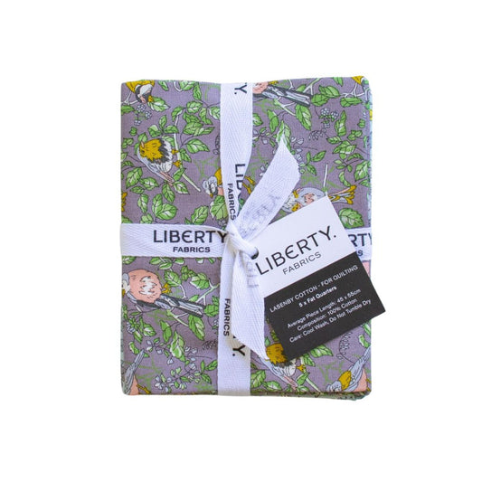 Liberty Fat Quarter Lasenby Cotton 5 Piece Bundle "Misty Morning"