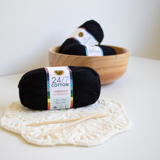 Lion Brand 24/7 Cotton 761-153 Black