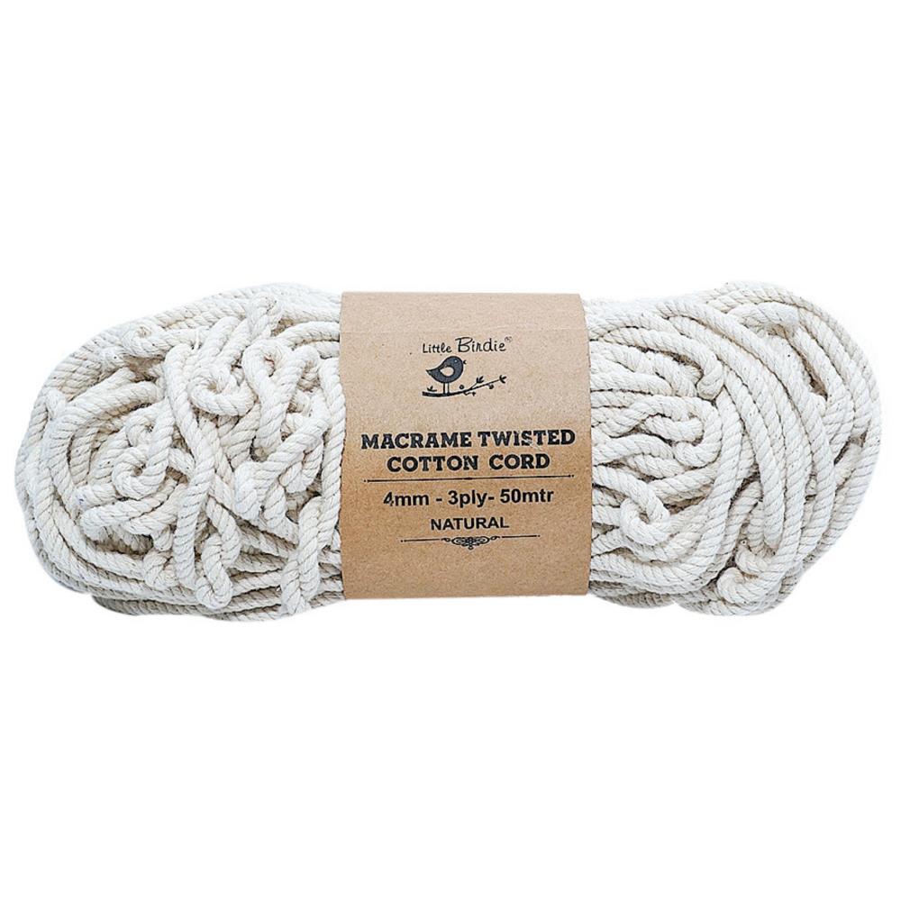 Little Birdie Macrame Twisted Cord Natural 4mm