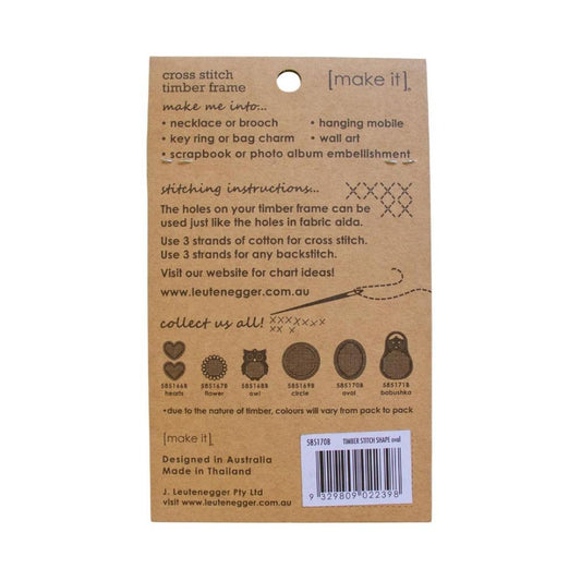 "Make It" Oval Timber Cross Stitch Blank