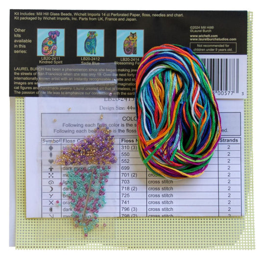 Mill Hill LB20-2413 Laurel Burch Flutterbye Cat Counted Cross Stitch Kit