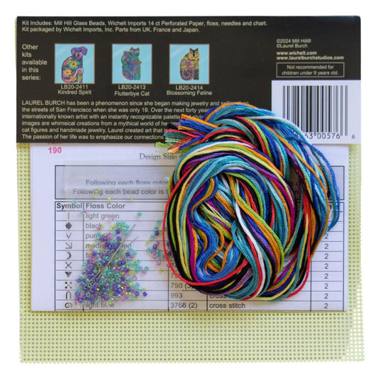 Mill Hill LB20-2412 Laurel Burch Sadie Blue Counted Cross Stitch Kit