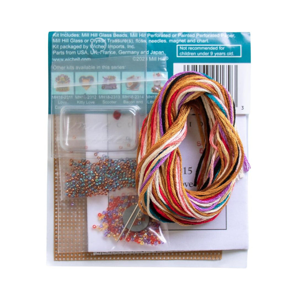 Mill Hill MH18-2315 Puppy Love Counted Cross Stitch Kit contents