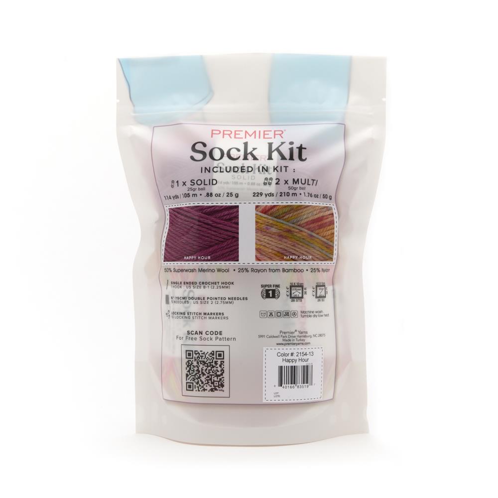 Premier Yarns Sock Kit (Knit or Crochet) - Happy Hour