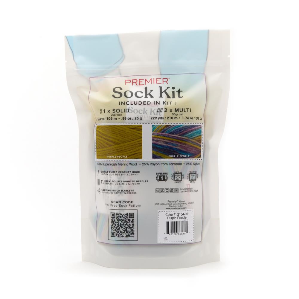 Premier Yarns Sock Kit (Knit or Crochet) - Purple People