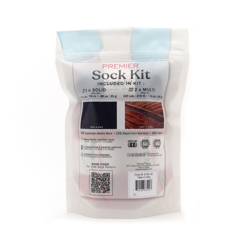 Premier Yarns Sock Kit (Knit or Crochet) - Take a Hike