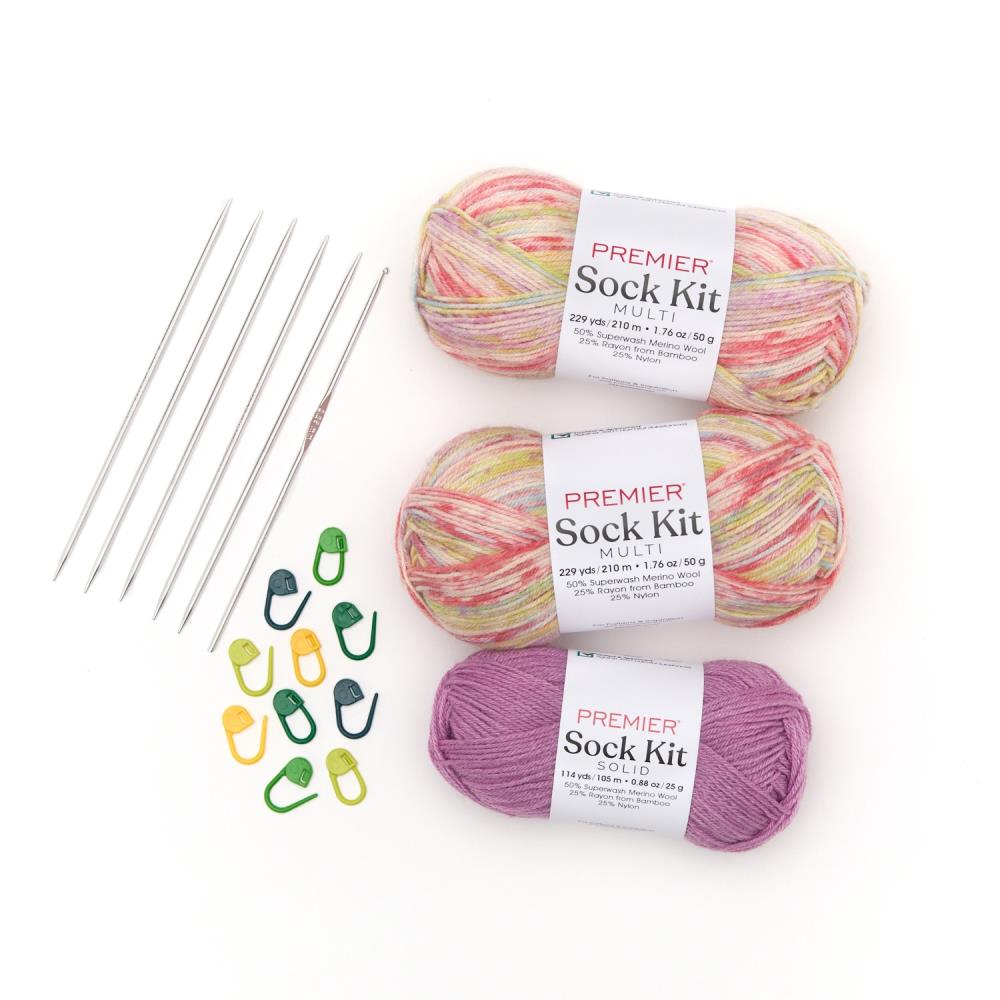 Premier Yarns Sock Kit (Knit or Crochet) - Happy Hour