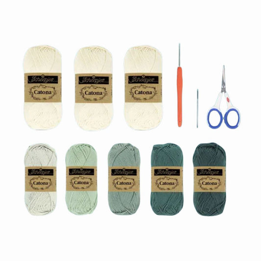 Scheepjes Beginner Granny Square Crochet Bag Kit - Blue