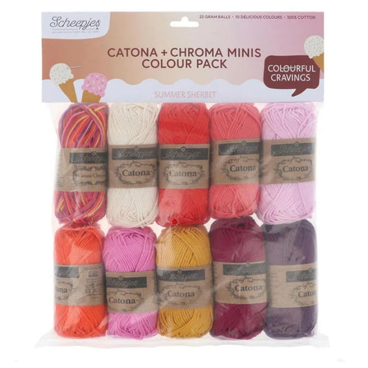 Scheepjes Catona and Chroma Minis Colour Pack Summer Sherbet