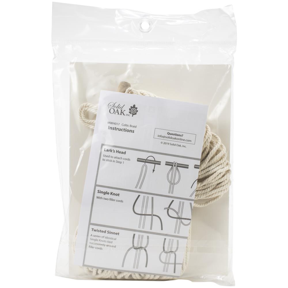 Solid Oak "Celtic Braid" Macramé Wall Hanging Kit