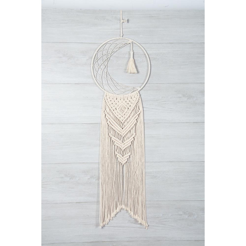 Solid Oak "Moon Dream Catcher" Macrame Wall Hanging Kit