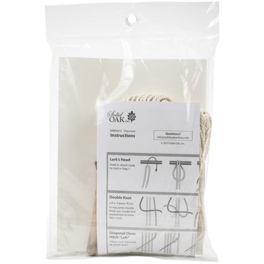 Solid Oak "Chevrons" Macramé Wall Hanging Kit