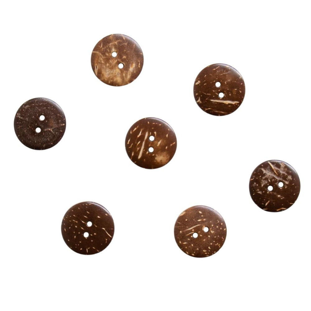 Round Natural Coconut Shell Two Hole Button 19mm