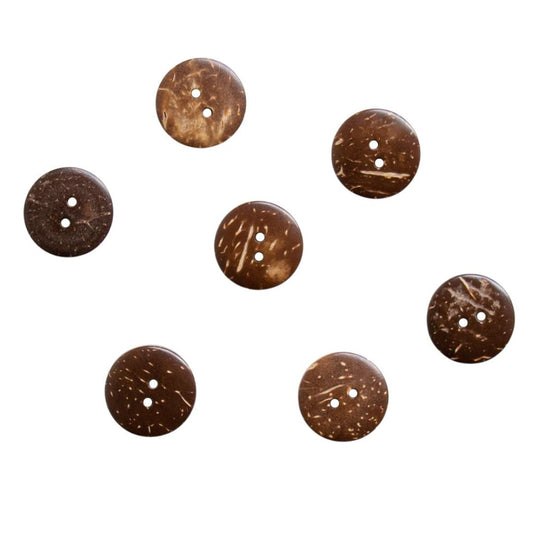 Round Natural Coconut Shell Two Hole Button 19mm