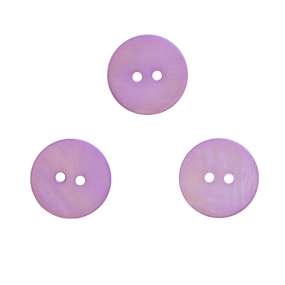 Lavender Round Shell Two Hole Button 20mm