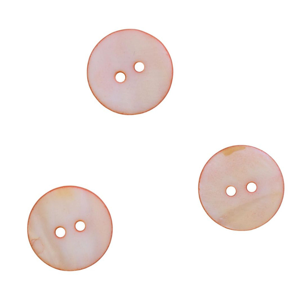 Orange Round Shell Two Hole Button 20mm