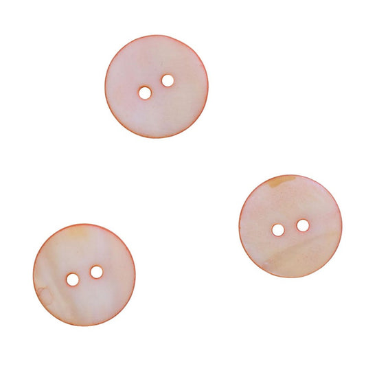 Orange Round Shell Two Hole Button 20mm