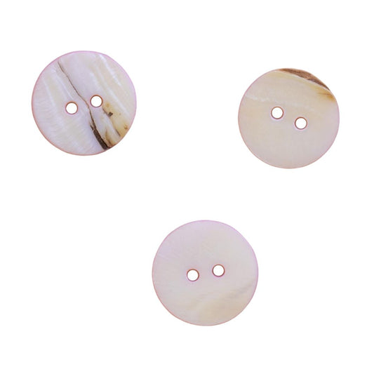 Pink Round Shell Two Hole Button 20mm back