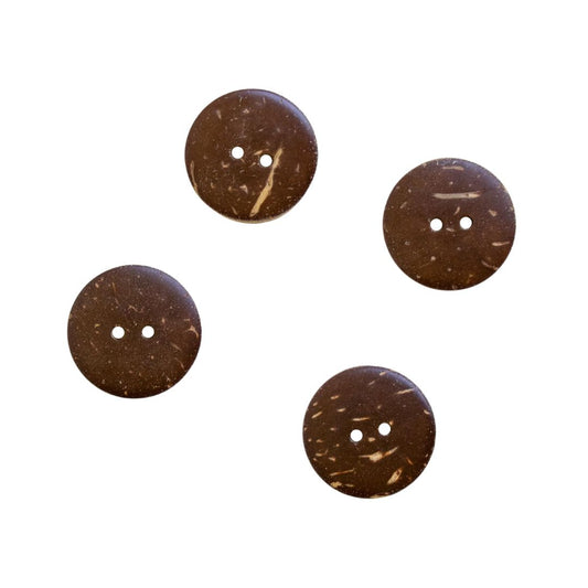 Round Red Peony Coconut Shell Two Hole Button 23mm