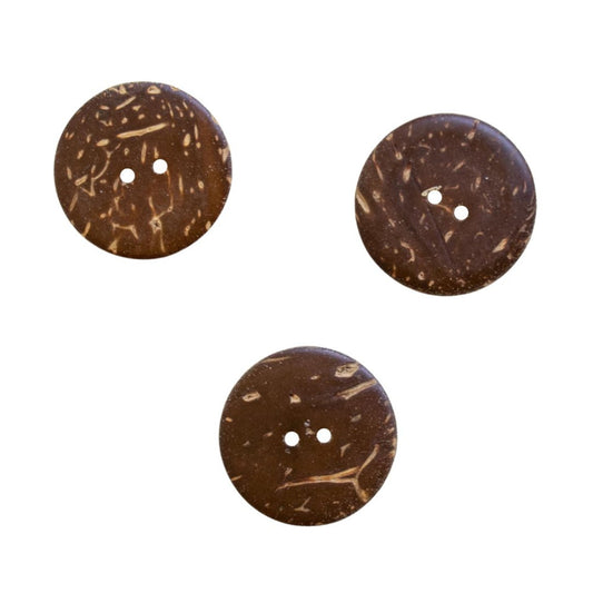 Round Red Peony Coconut Shell Two Hole Button 30mm