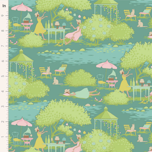 Tilda Sunday Brunch Five Piece Fat Quarter Bundle Lime/Teal