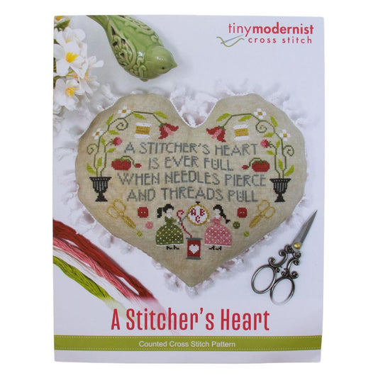 The Tiny Modernist " A Stitcher's Heart" Counted Cross Stitch Pattern
