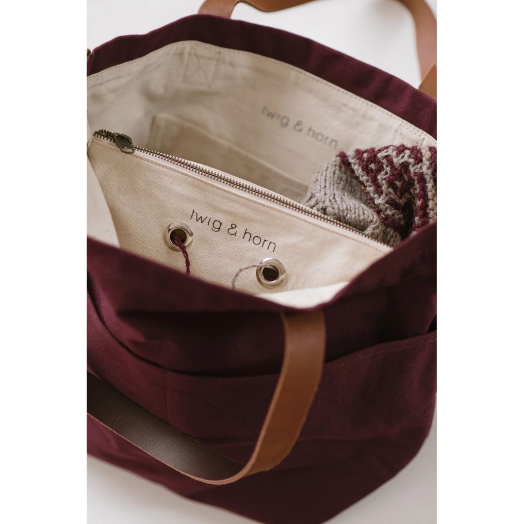 Twig & Horn Canvas Cross-Body Project Tote - Black