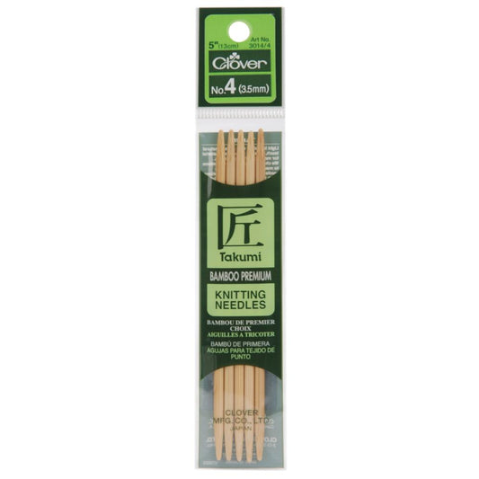 Clover Takumi Bamboo Double Pointed Knitting Needles 3.5mm/13cm