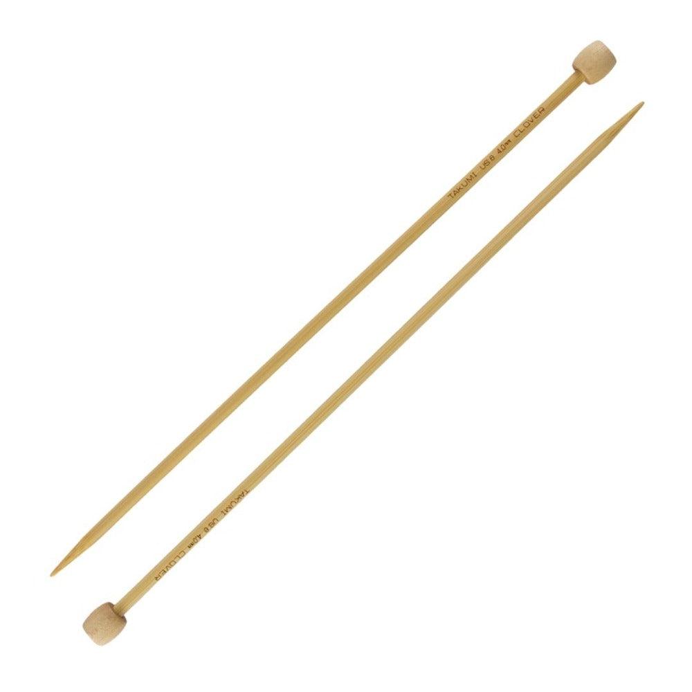 Clover Takumi Bamboo Straight Single Point Knitting Needles 4.0mm/23cm