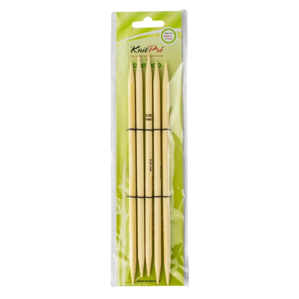 KnitPro Bamboo Double Pointed Knitting Needles 6.0mm/20cm