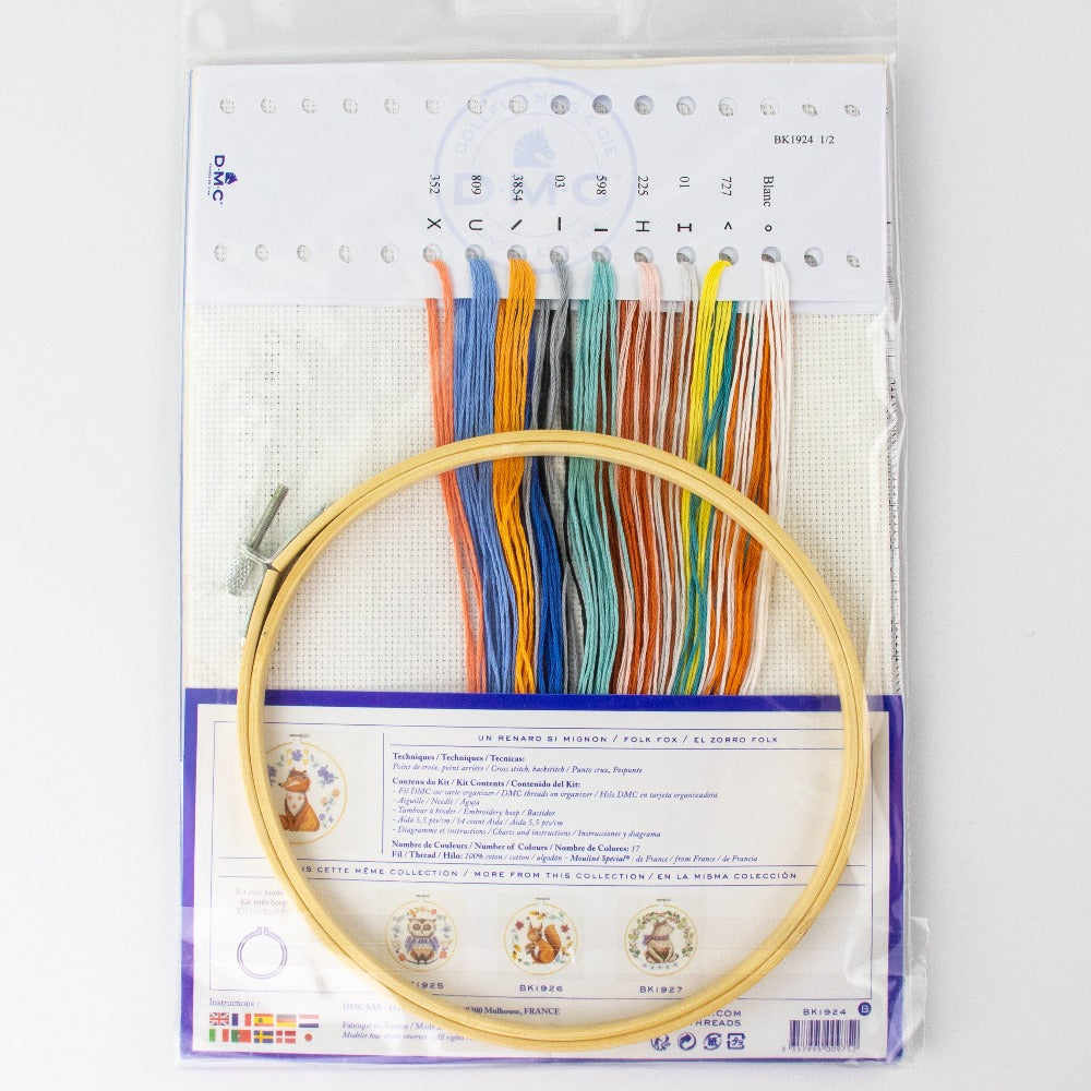 DMC BK1924 Folk Fox Counted Cross Stitch Kit