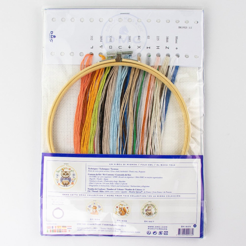 DMC BK1925 Folk Owl Counted Cross Stitch Kit