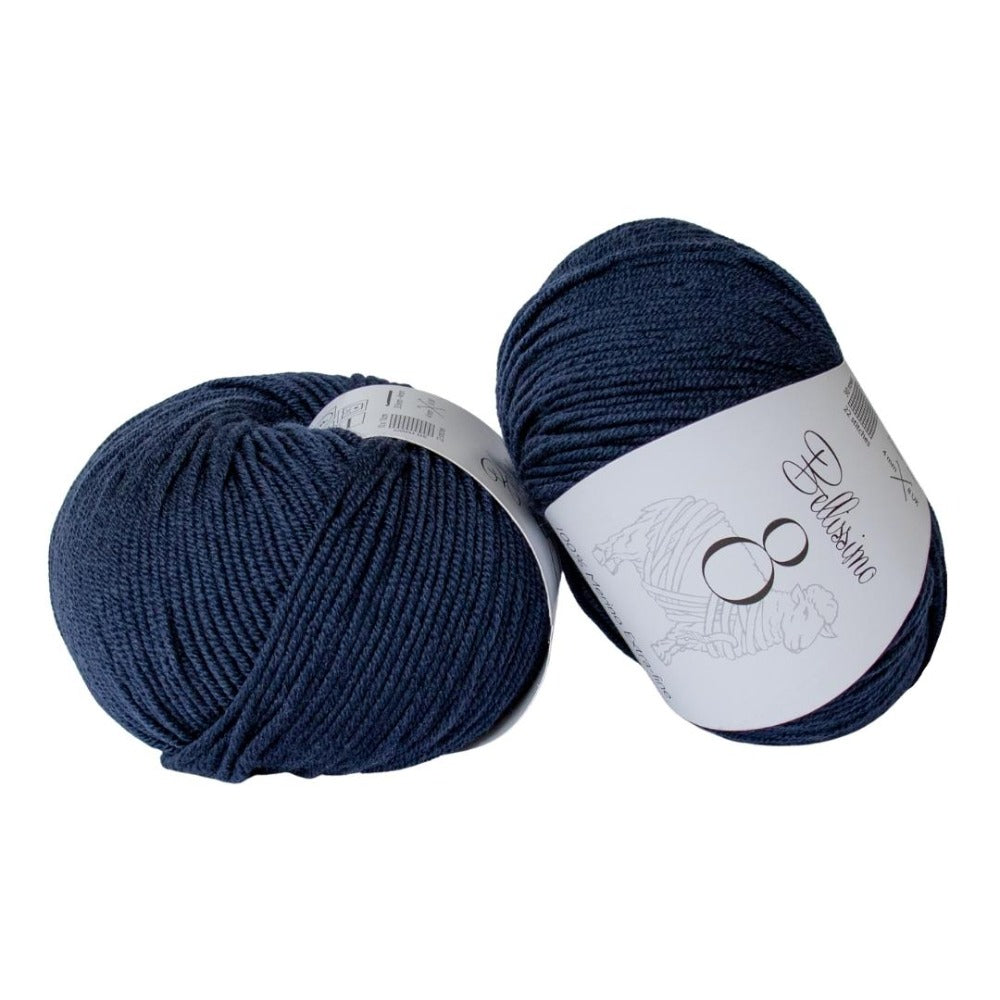 Bellissimo Extra Fine Merino 8 Ply 206 Dark Navy