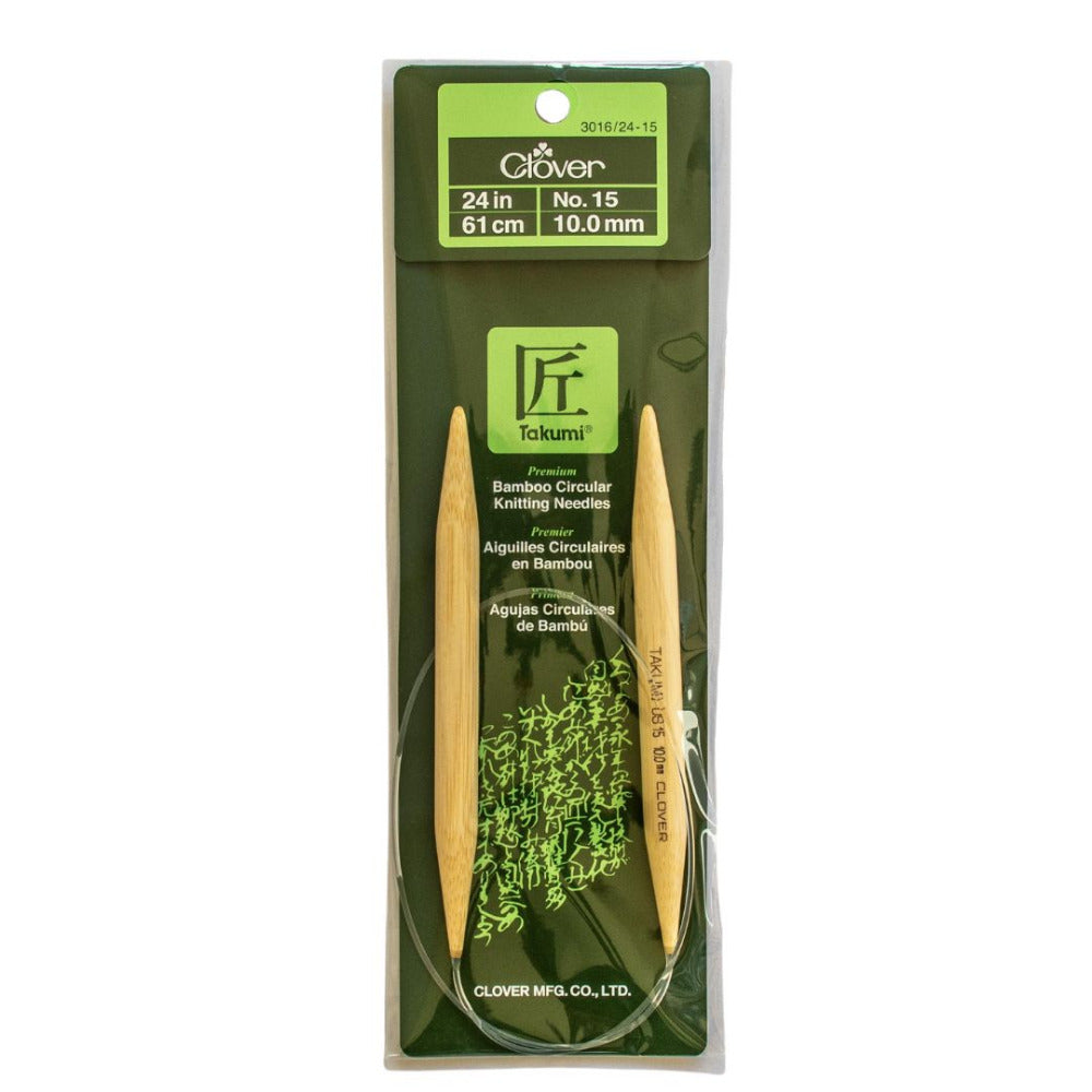 Clover Takumi Bamboo Fixed Circular Knitting Needle 10.00mm/61cm