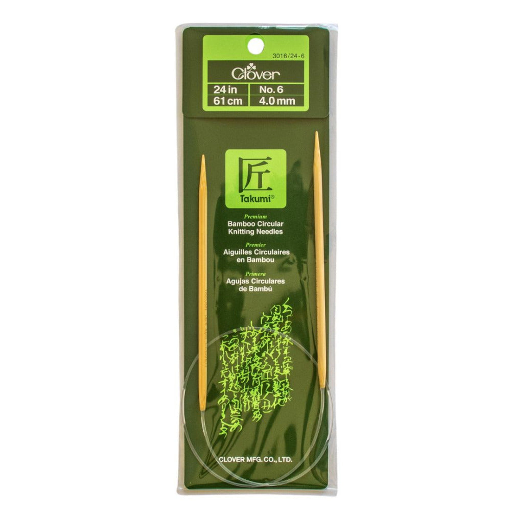 Clover Takumi Bamboo Fixed Circular Knitting Needle 4.0mm/61cm