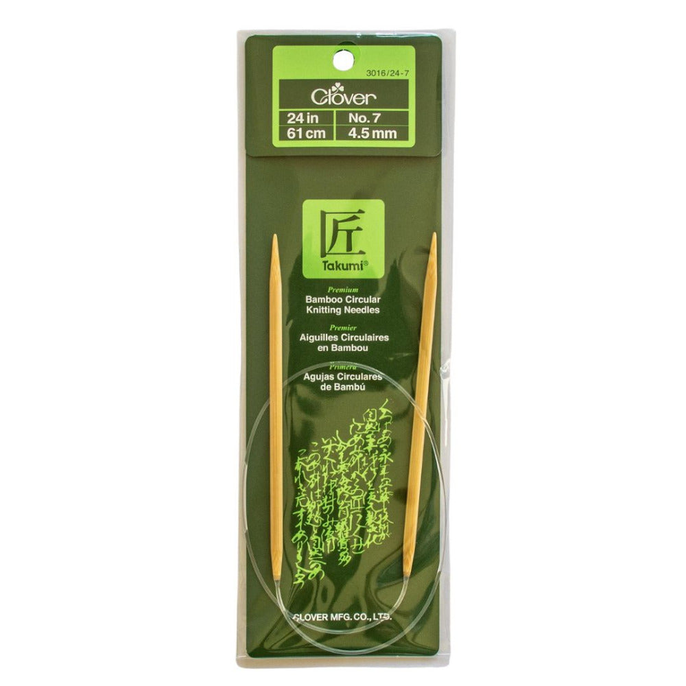 Clover Takumi Bamboo Fixed Circular Knitting Needle 4.5mm/61cm