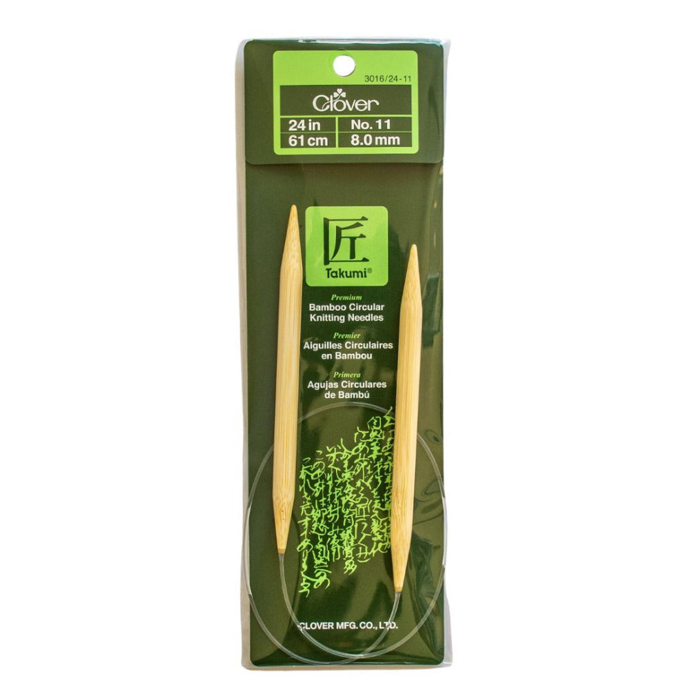 Clover Takumi Bamboo Fixed Circular Knitting Needle 8.00mm/61cm