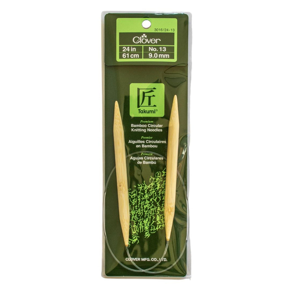 Clover Takumi Bamboo Fixed Circular Knitting Needle 9.00mm/61cm