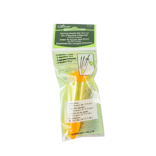 Clover 3121 Bent Tip Tapestry/Darning Needle Set with Carry Case Sizes 12/15