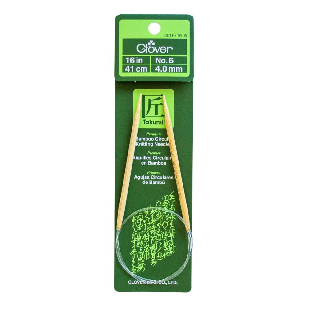 Clover Takumi Bamboo Fixed Circular Knitting Needle 4.0mm/41cm