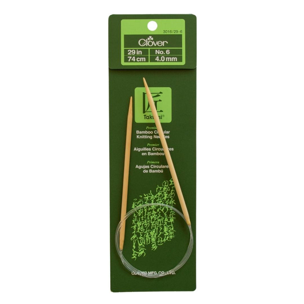 Clover Takumi Bamboo Fixed Circular Knitting Needle 4.00mm/74cm