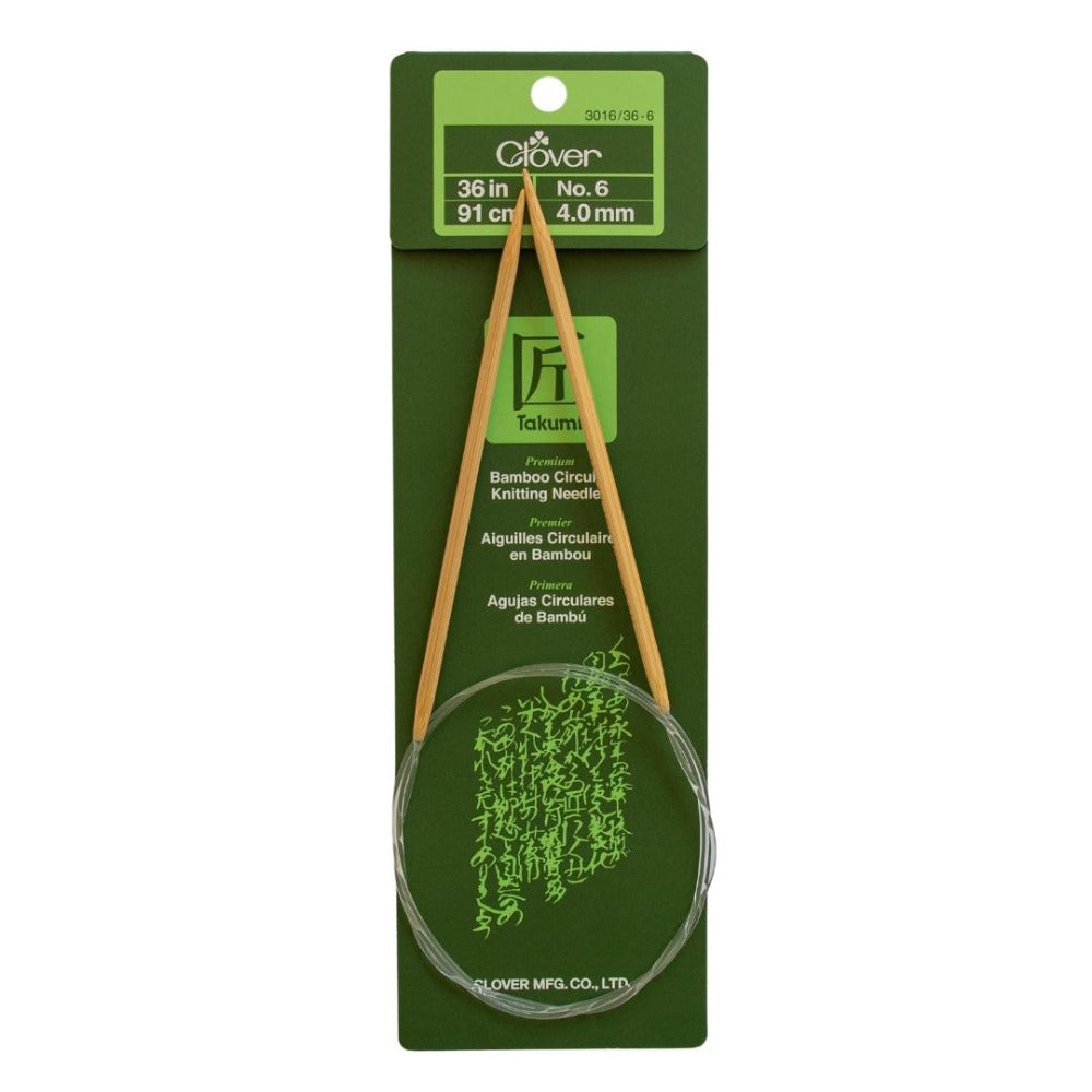 Clover Takumi Bamboo Fixed Circular Knitting Needle 4.00mm/91cm