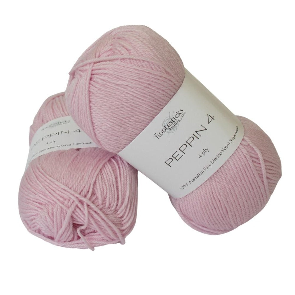 Fiddlesticks Peppin Fine Merino 4 Ply 405 Peony
