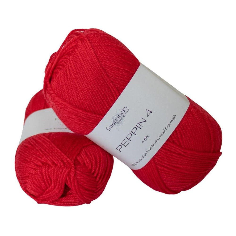 Fiddlesticks Peppin Fine Merino 4 Ply 412 Cherry